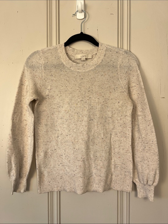LOFT Sweaters - LOFT Speckled Crewneck Sweater XS Oatmeal Neutral Minimalist